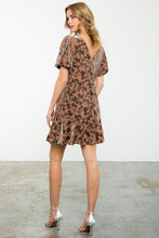 Load image into Gallery viewer, Brown Velvet Floral Dress
