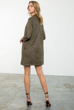 Load image into Gallery viewer, Olive Long Sleeve Suede Dress
