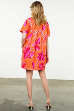 Load image into Gallery viewer, Orange Tropical Print Dress
