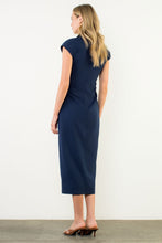 Load image into Gallery viewer, Navy Ruched Maxi Dress
