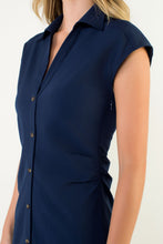 Load image into Gallery viewer, Navy Ruched Maxi Dress
