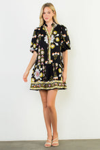 Load image into Gallery viewer, Drop Waist Black Floral Dress
