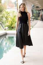 Load image into Gallery viewer, Black Mixed Media Midi Dress
