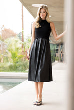 Load image into Gallery viewer, Black Mixed Media Midi Dress
