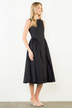 Load image into Gallery viewer, Black Gathered Waist Dress
