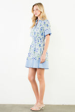 Load image into Gallery viewer, Blue Floral Button Up Dress
