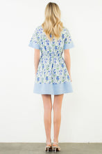Load image into Gallery viewer, Blue Floral Button Up Dress
