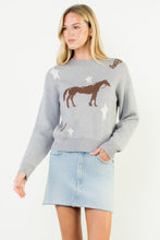 Load image into Gallery viewer, Gray Horse Sweater

