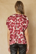 Load image into Gallery viewer, Wine Floral Print Top
