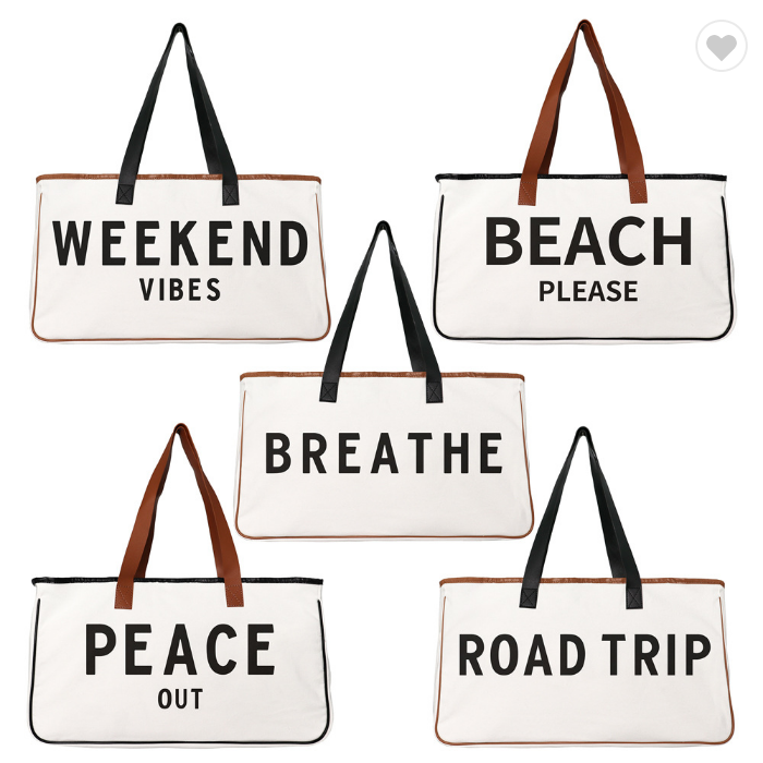 Canvas Tote with Phrases