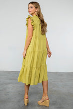 Load image into Gallery viewer, Yellow Tiered Midi Dress
