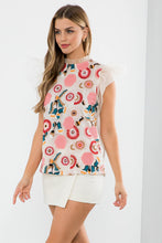 Load image into Gallery viewer, Floral Embroidered Top With Sheer Sleeves
