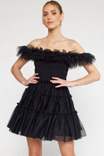 Load image into Gallery viewer, Black Tulle Mini Dress
