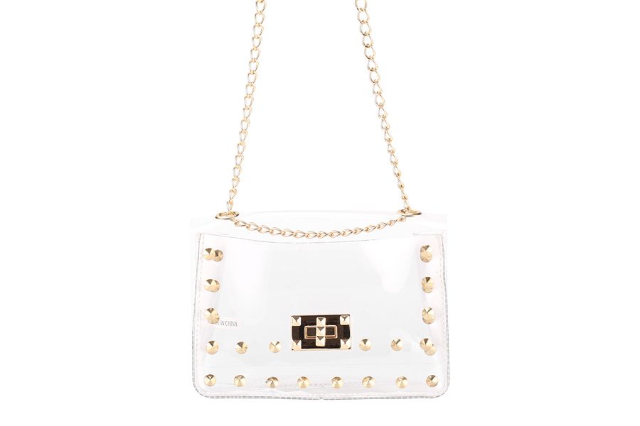 Clear Bag With Gold Stud Details