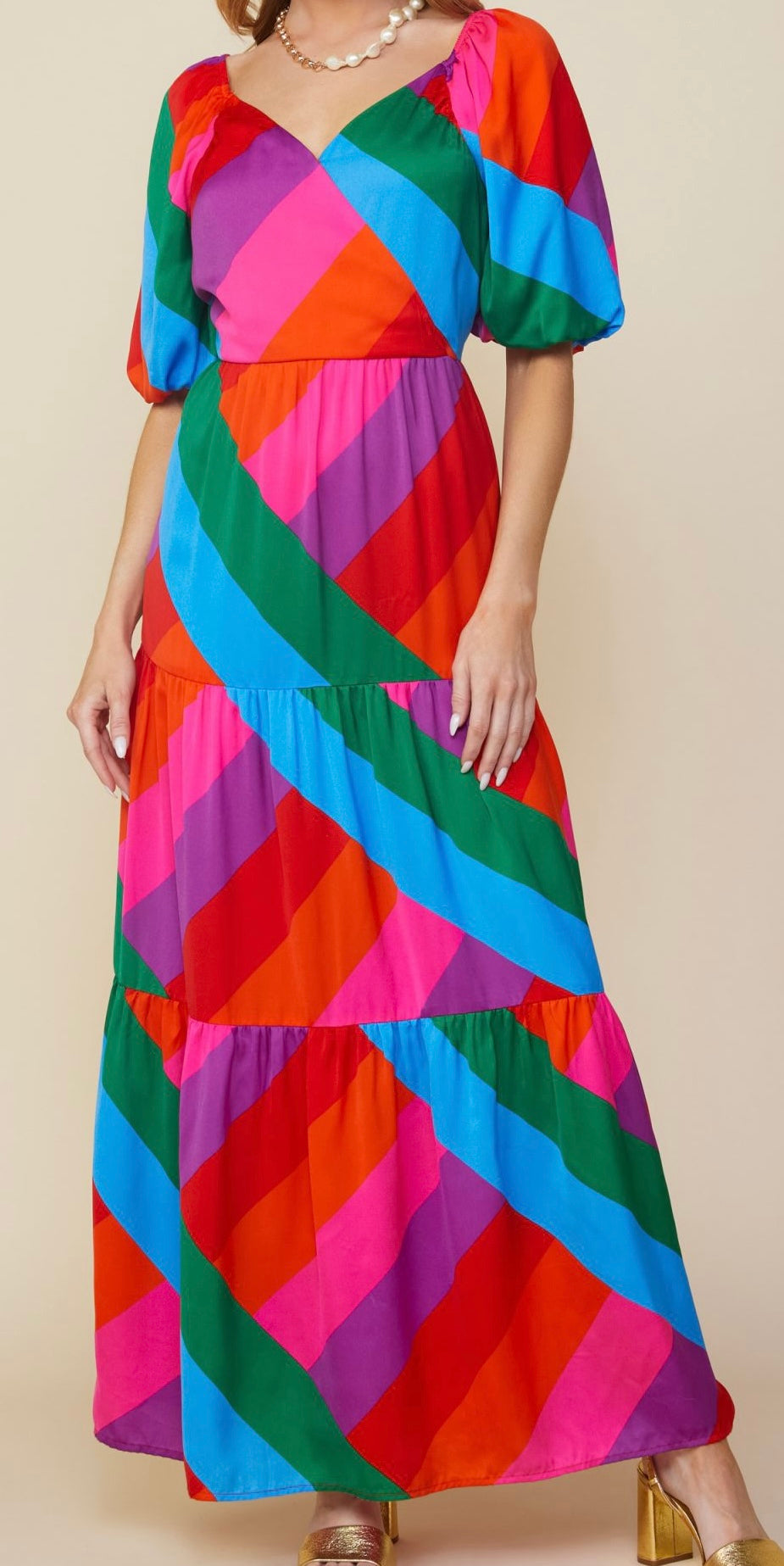 Multicolored Tiered Maxi Dress